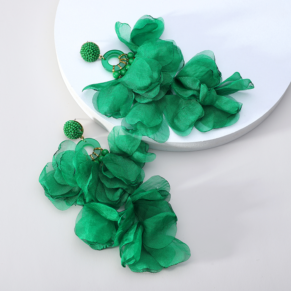 Σκουλαρικια υφασματινα λουλουδια