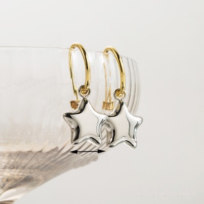 Επίχρυσα κρεμαστά αστέρια χρυσό-ασημί