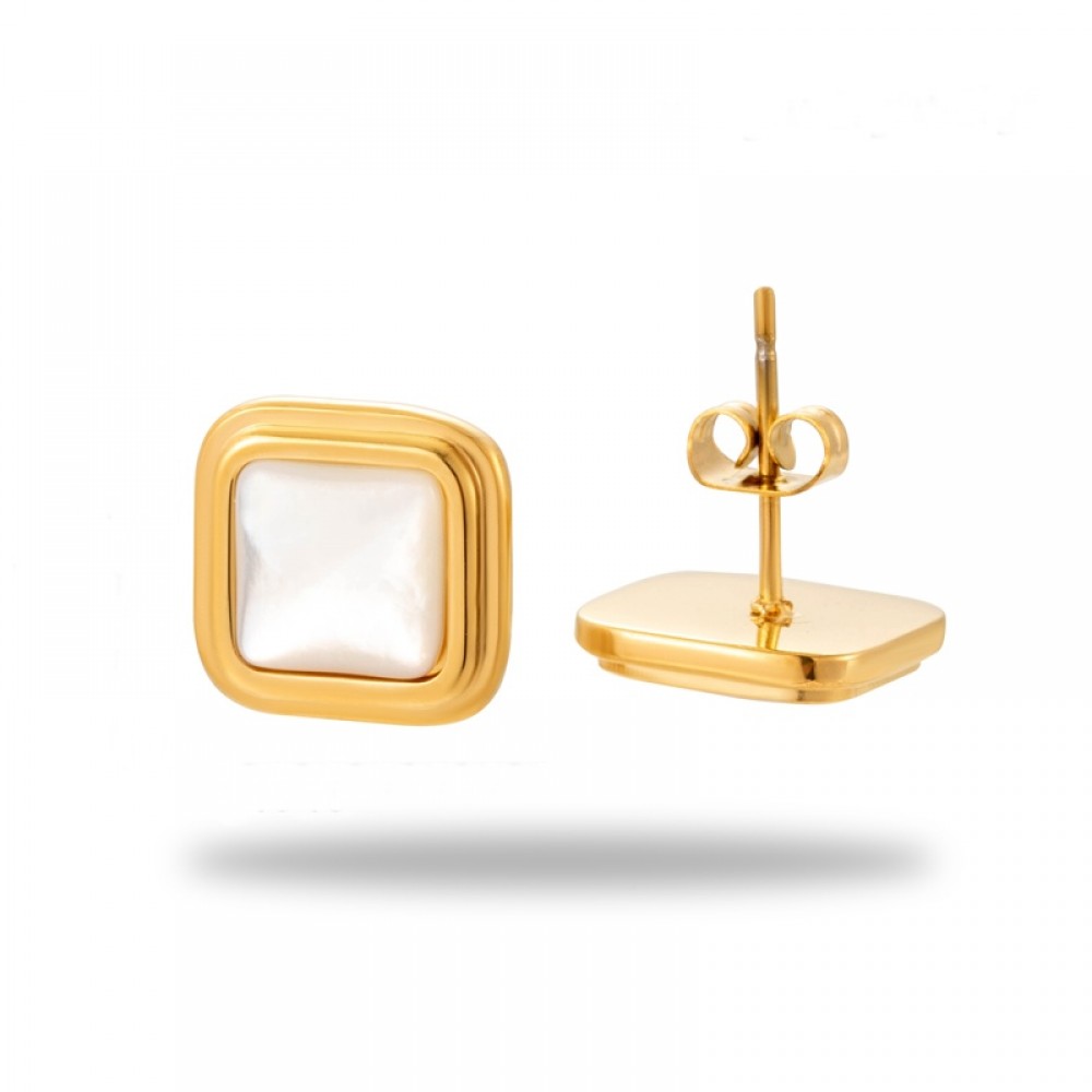 Τετράγωνα σκουλαρίκια με φιλντισι