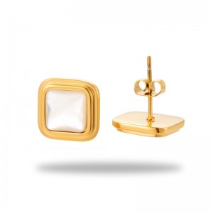 Τετράγωνα σκουλαρίκια με φιλντισι