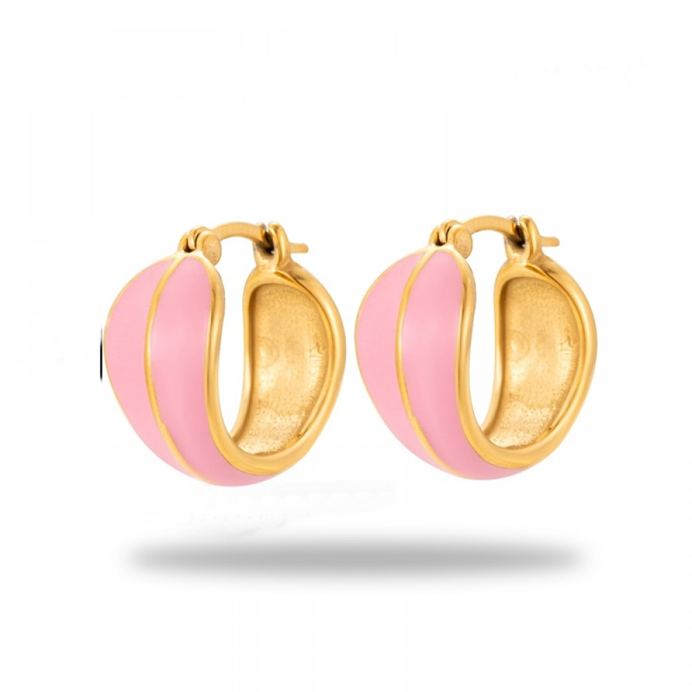 Επίχρυσα σκουλαρίκια 18κ σε σχήμα κύκλου