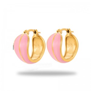 Επίχρυσα σκουλαρίκια 18κ σε σχήμα κύκλου