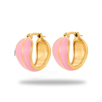 Επίχρυσα σκουλαρίκια 18κ σε σχήμα κύκλου