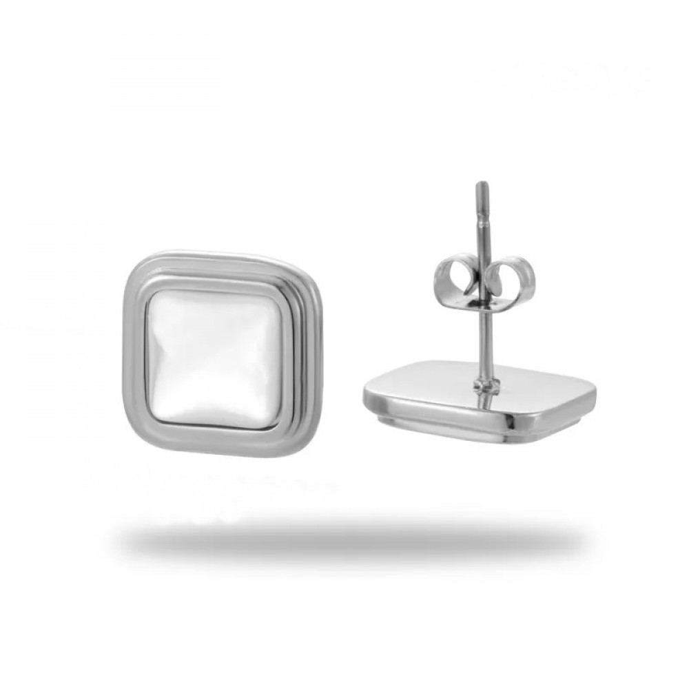 Τετράγωνα σκουλαρίκια με φιλντισι