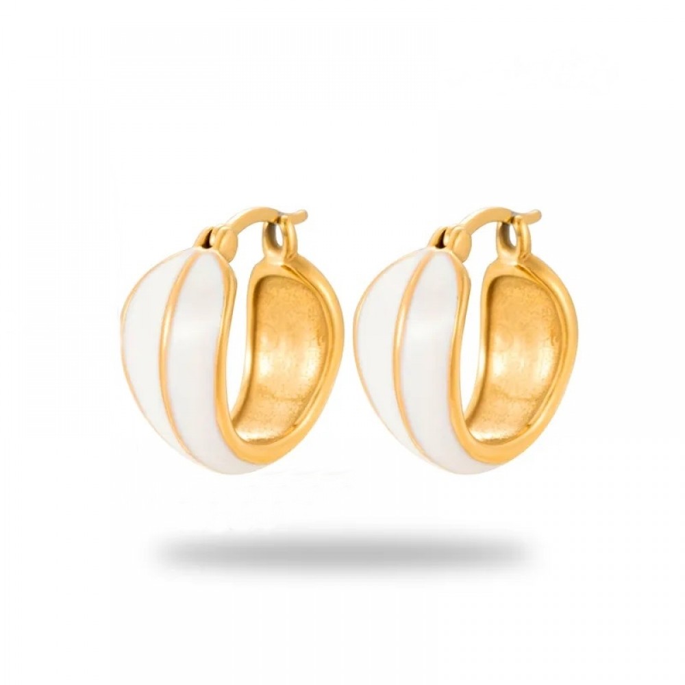 Επίχρυσα σκουλαρίκια 18κ σε σχήμα κύκλου