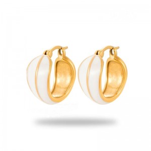 Επίχρυσα σκουλαρίκια 18κ σε σχήμα κύκλου