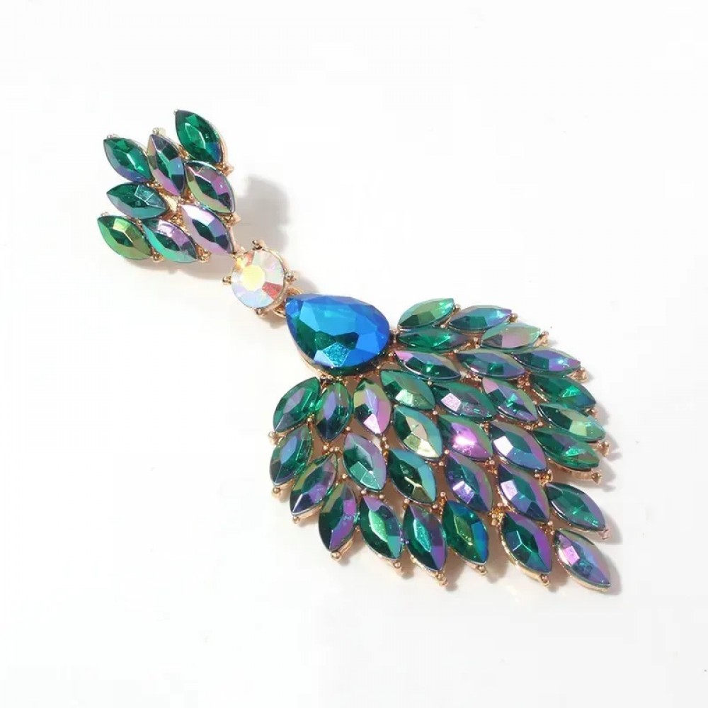 Μεγάλα Σκουλαρίκια σταγόνες βροχής με κρυστάλλινες πέτρες