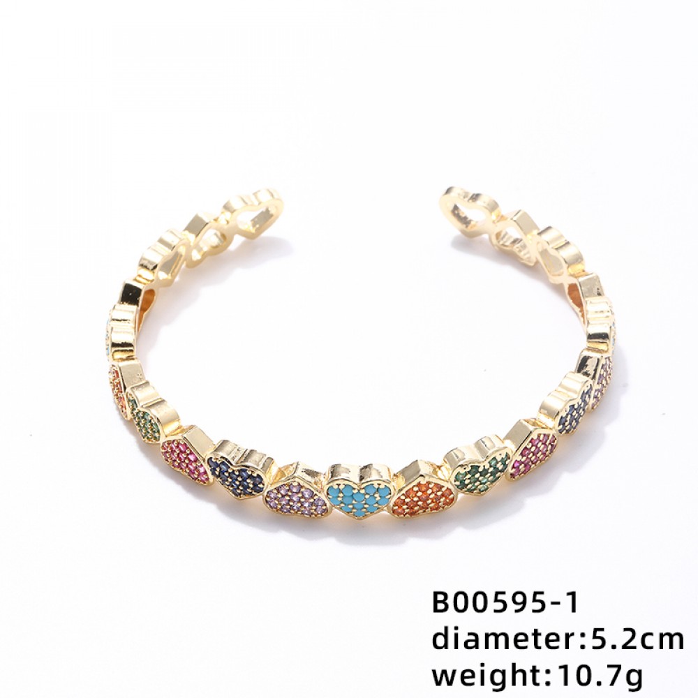 Ατσάλινη χειροπέδα καρδούλες με σμάλτο Αξεσουάρ