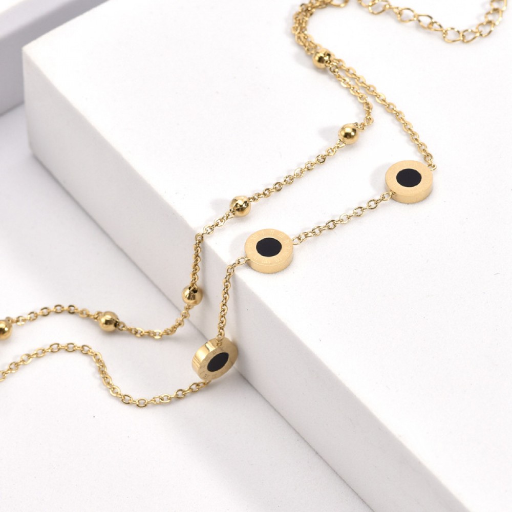 Βραχιόλι επιχρυσωμένο με μαύρες λεπτομέρειες Αξεσουάρ