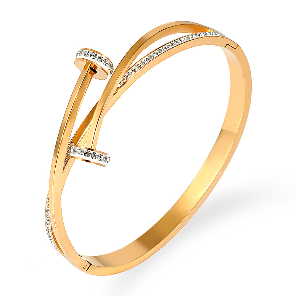 Επίχρυση χειροπέδα με ασημί λεπτομέρειες Αξεσουάρ