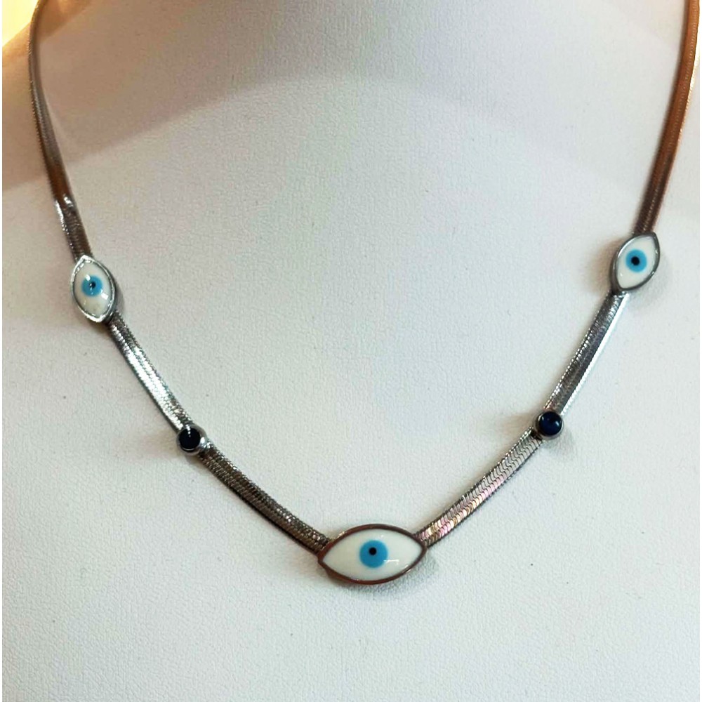 Ατσάλινο κολιέ με μάτια Gift Shop