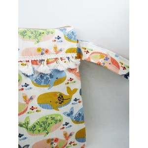 Handbag ''colourful whales''