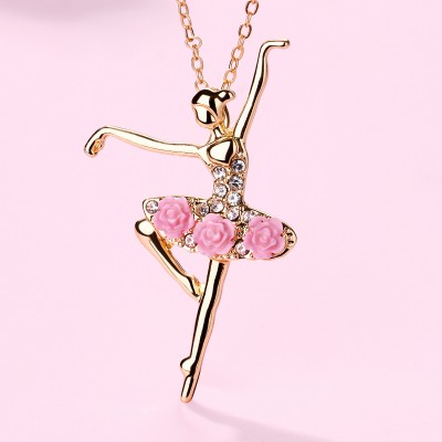 Επιχρυσωμένο κολιέ μπαλαρίνα