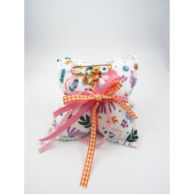 Ενθύμιο γέννησης μαξιλαράκι με καρφίτσα ατσάλινη