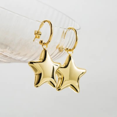 Επίχρυσες κρεμαστές καρδούλες χρυσό-ασημί