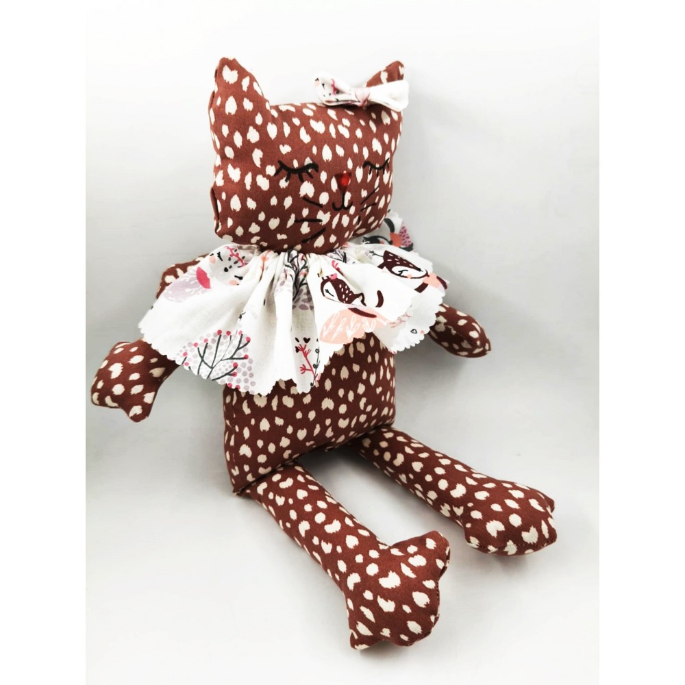 Χειροποίητη κούκλα γατούλα Χριστούγεννα