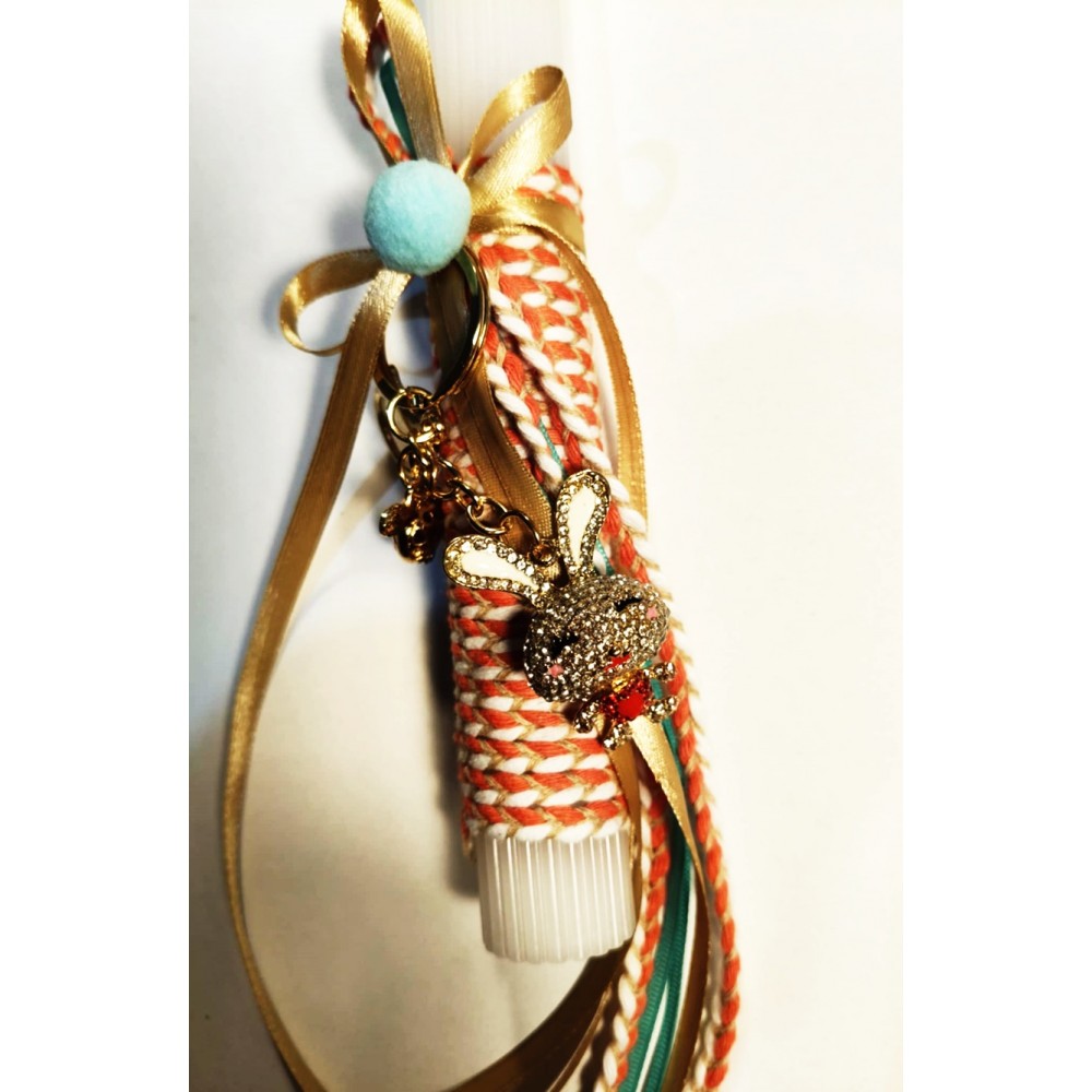 Αρωματική λαμπάδα με μπρελόκ κουνελάκι με στρας Εποχιακά