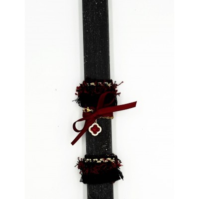 Λαμπάδα ατσάλινο σταυρουδάκι με κόκκινο